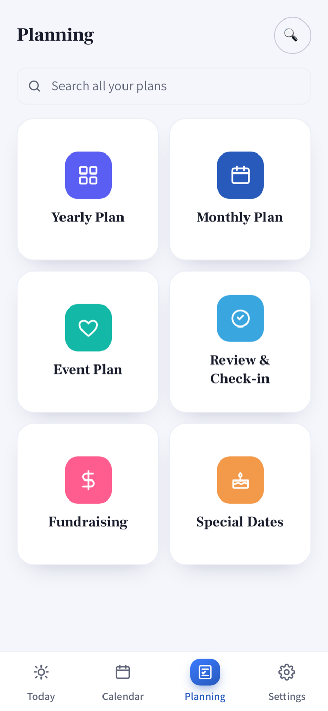 The guided planning screen in the Kivun app